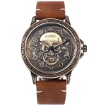 Orologi da uomo con quadrante in quarzo e cintura casual a forma di teschio
