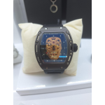 Orologi da uomo con quadrante a scheletro e cintura alla moda