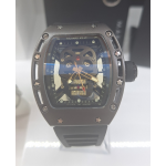 Orologi da uomo con quadrante a scheletro e cintura alla moda