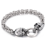 Bracciale da uomo in acciaio al titanio con teschio punk