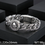 Bracciale da uomo in acciaio inossidabile 316L Skull