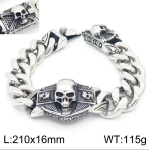 Bracciale da uomo in acciaio inossidabile 316L Skull