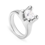 Anello placcato argento Sterling con zirconia bianca