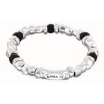 Bracciale a sfere con perline in argento e cristallo di Murano nero