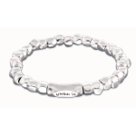 Bracciale elastico con perline placcate argento