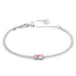 Bracciale catena snake con zircone baguette