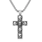 COLLANA UOMO IN ACCIAIO AL TITANIO CON TESCHI
