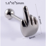 PIERCING LINGUA IN ACCIAIO -"GESTO- DITO MEDIO"