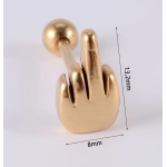 PIERCING LINGUA IN ACCIAIO -"GESTO- DITO MEDIO"