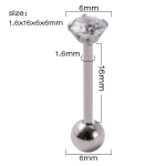 PIERCING LINGUA IN ACCIAIO CON ZIRCONE