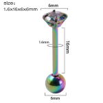 PIERCING LINGUA IN ACCIAIO CON ZIRCONE