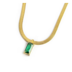 Collana catena snake con zircone baguette