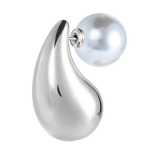 Orecchino a lobo goccia 2,6 cm con chiusura perla