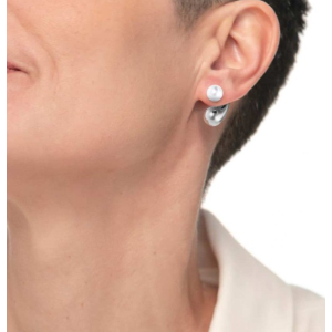 Orecchino a lobo goccia 2,6 cm con chiusura perla