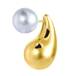 Orecchino a lobo goccia 1,8 cm con chiusura perla