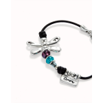 Bracciale con libellula placcato argento sterling e cristalli