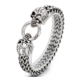 Bracciale da uomo in acciaio inossidabile con teschio