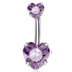 Piercing Ombelico Cuore Viola Chiaro