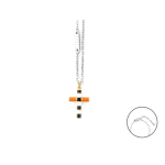 COLLANA STEEL/ORO SMALTI B/N/ARANC
