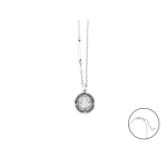 COLLANA STEEL ANCORA ZIRCONI NERI