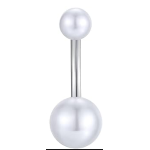 Piercing Ombelico con doppia perla