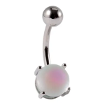 Piercing Ombelico con doppia pietra opale sintetico che cambia colore