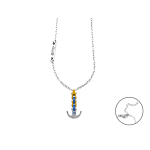 COLLANA STEEL/ORO CER BLU ZIRCONI BLU