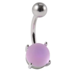 Piercing Ombelico con doppia pietra opale sintetico che cambia colore