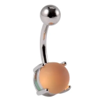 Piercing Ombelico con doppia pietra opale sintetico che cambia colore