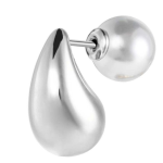 Orecchino a lobo goccia 1,8 cm con chiusura perla