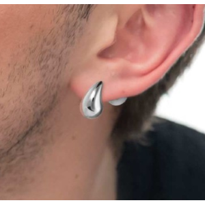 Orecchino a lobo goccia 1,8 cm con chiusura perla