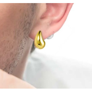 Orecchino a lobo goccia 1,8 cm con chiusura perla