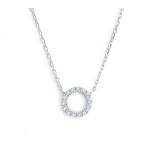 Collana cerchio 0,8cm con zirconi bianchi