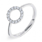 Anello cerchio con zirconi bianchi