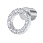 Mono orecchino a lobo cerchio 0,8cm con zirconi bianchi