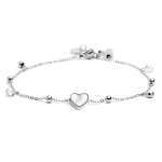 Bracciale cuore madreperla con sfere e zirconi