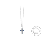 COLLANA ACCIAIO CERAMICA BLU E ZIRCONI NERI