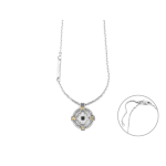 COLLANA BUSSOLA,GUN PVD E ORO 18K