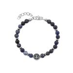BRACCIALE GIGLIO E PIETRA NATURALE SODALITE BLU