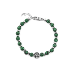 BBRACCIALE IN ACCIAIO E PIETRA NATURALE: MALACHITE  .
