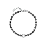 BRACCIALE ROSA DEI VENTI E PIETRA NATURALE ONICE NERA