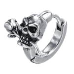 Mono orecchino in acciaio Skull&Rose