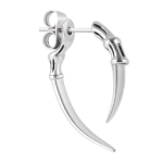 Mono orecchino in acciaio Finger Bone Dual Claw