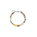 BRACCIALE IN ACCIAIO, DIASPRO DALMATA, E CITRINO.