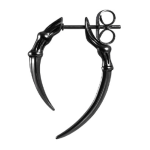 Mono orecchino in acciaio Finger Bone Dual Claw
