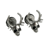 Mono orecchino in acciaio Skull&Deer Antlers