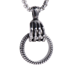 Collana in acciaio Skeleton Hand Ring