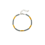 BRACCIALE IN ACCIAIO CON EMATITE NERA/ORO