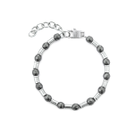 BRACCIALE ACCIAIO ED EMATITE GRIGIA