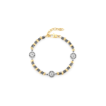 BRACCIALE STEEL/ORO ROSA CER.NERA